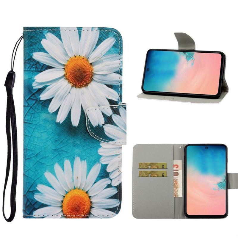 Samsung Galaxy A71 - Housse à lanière Marguerite