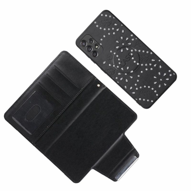 Coque et housse Samsung Galaxy A53 5G fleurs diamants