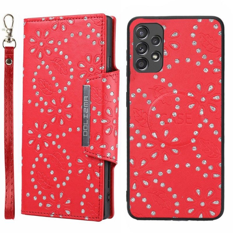 Coque et housse Samsung Galaxy A53 5G fleurs diamants