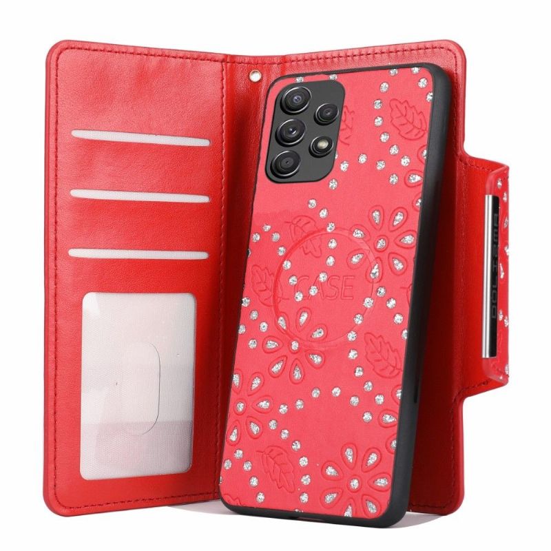 Coque et housse Samsung Galaxy A53 5G fleurs diamants