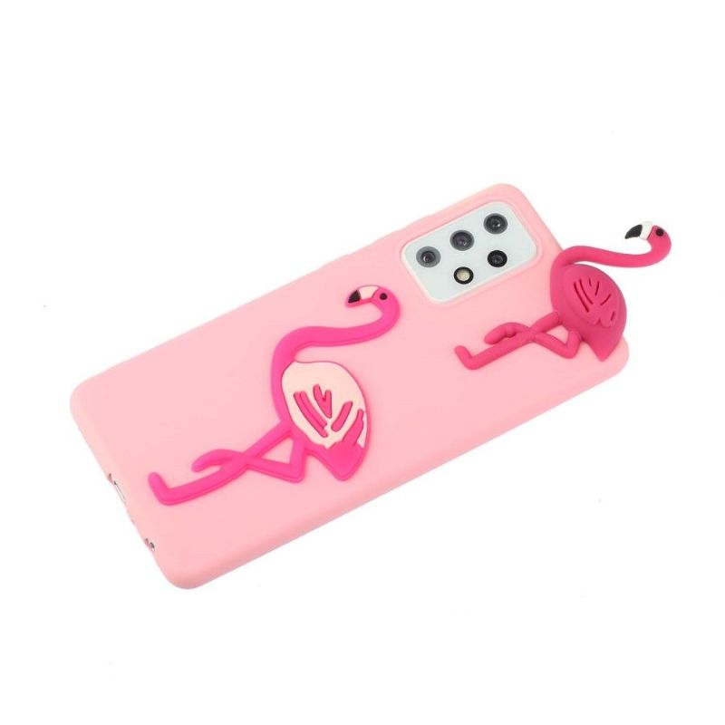 Coque Samsung Galaxy A53 5G Silicone Flamant Rose 3D