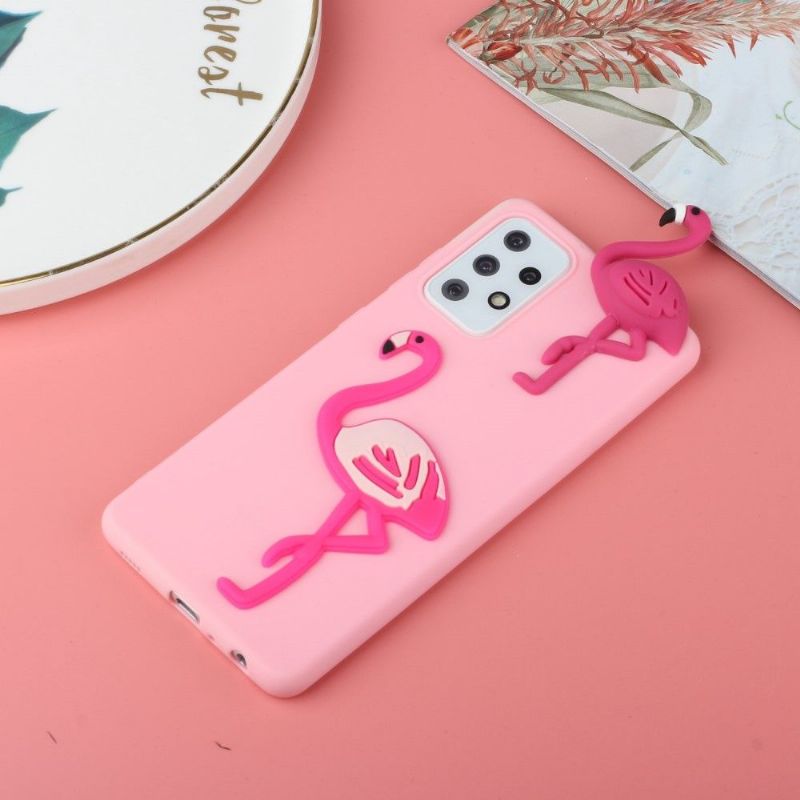 Coque Samsung Galaxy A53 5G Silicone Flamant Rose 3D