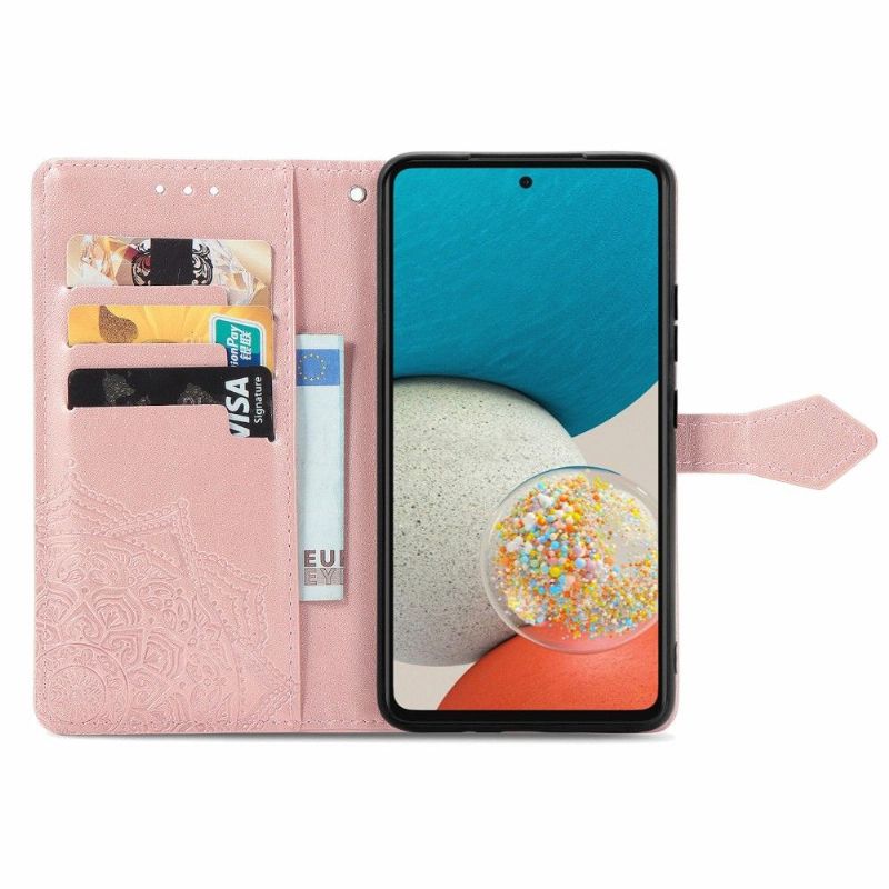 Housse Samsung Galaxy A53 5G Mandala relief en simili cuir