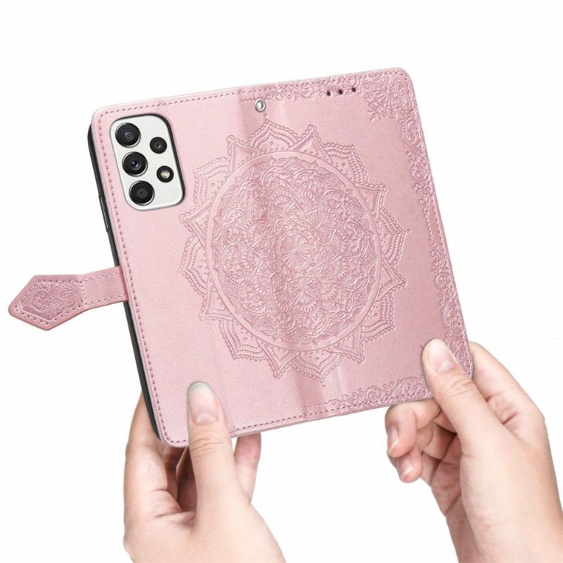 Housse Samsung Galaxy A53 5G Mandala relief en simili cuir