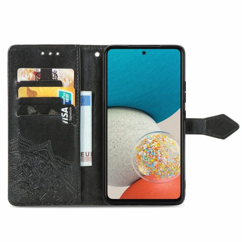 Housse Samsung Galaxy A53 5G Mandala relief en simili cuir