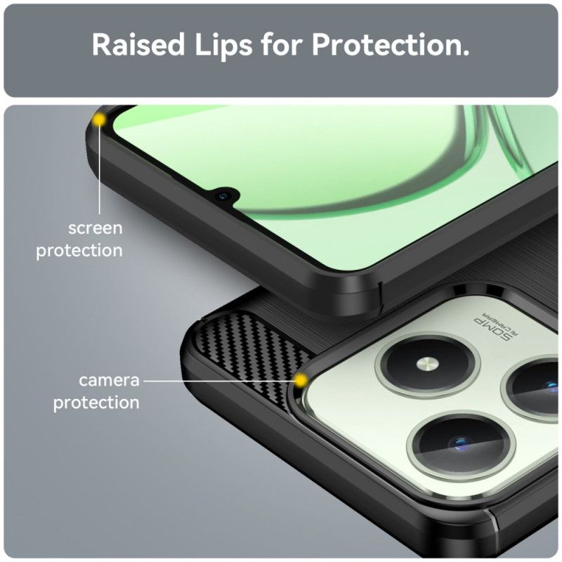 Coque Realme Note 60 / 60X / C63 / C61 Fibre Carbone Brossée