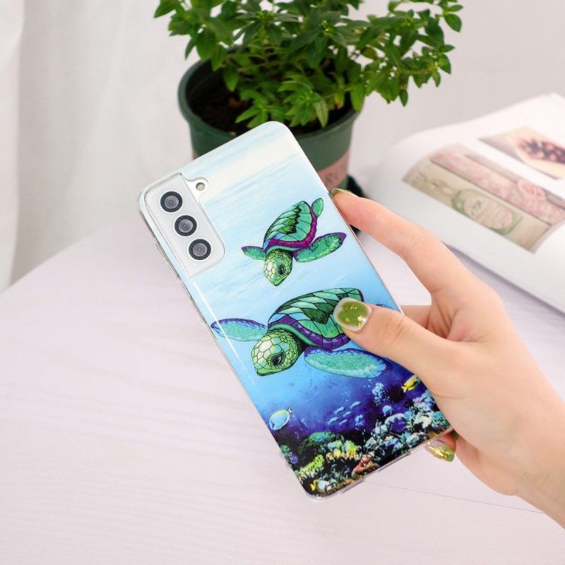 Coque Samsung Galaxy S21 FE Fluorescente Tortues