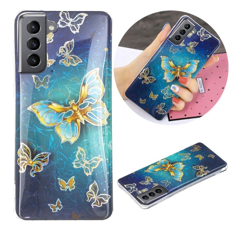Coque silicone Samsung Galaxy S21 FE Papillons