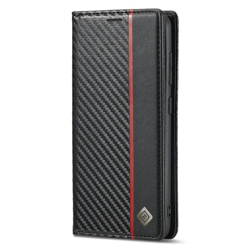 Housse Samsung Galaxy S21 FE effet cuir fibre de carbone