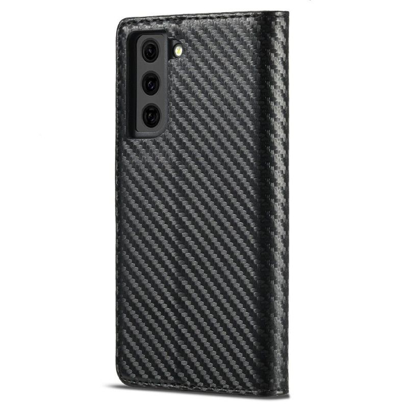 Housse Samsung Galaxy S21 FE effet cuir fibre de carbone