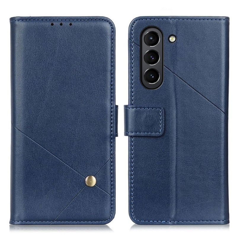 Housse Samsung Galaxy S21 FE Rabat simili cuir avec rivet