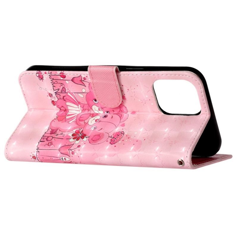 Housse iPhone 15 Pro Max Oursons 3D à Lanière