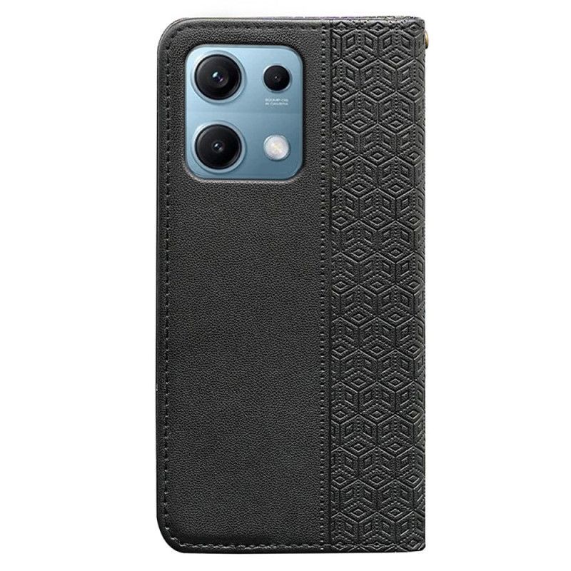 Flip Cover Xiaomi Redmi Note 14S Motif Quadrillé à Lanière