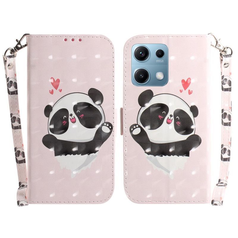 Housse Xiaomi Redmi Note 14S Panda Love à Lanière