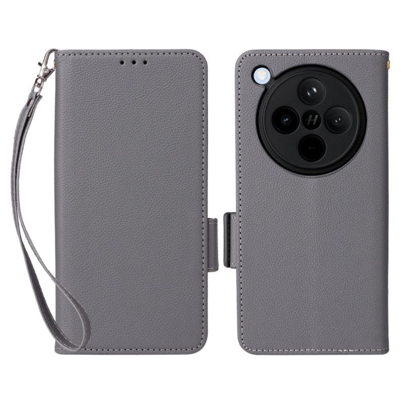 Housse Oppo Find X8 Simili Cuir Litchi à Lanière