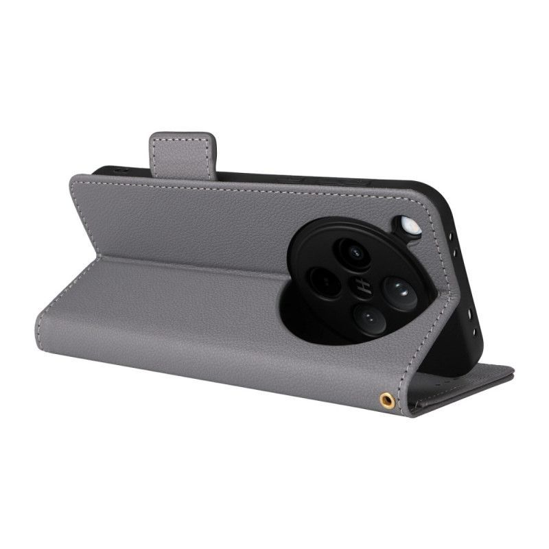 Housse Oppo Find X8 Simili Cuir Litchi à Lanière