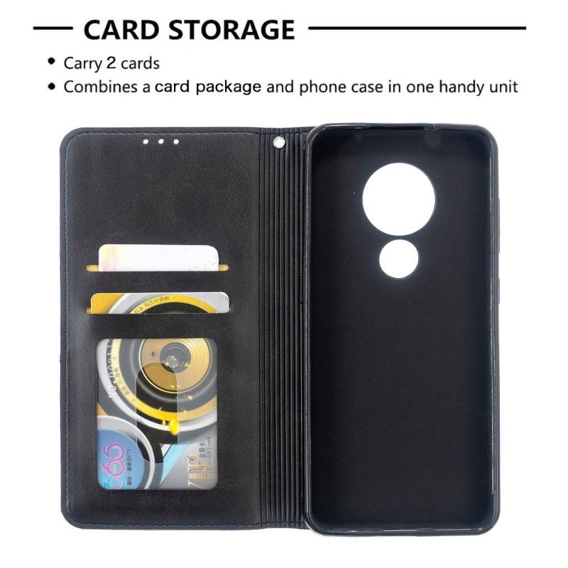 Housse Nokia 7.2 Célinia effet cuir porte cartes
