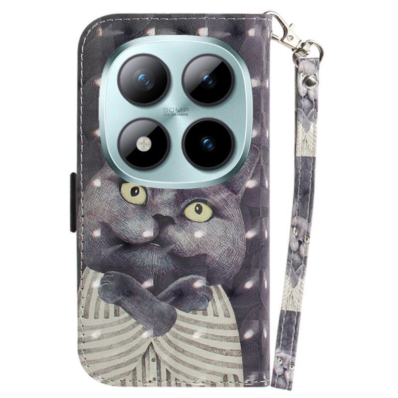 Housse Xiaomi Redmi Note 15 Pro Plus 5G / Poco M8 Pro 5G Chat Gris à Lanière