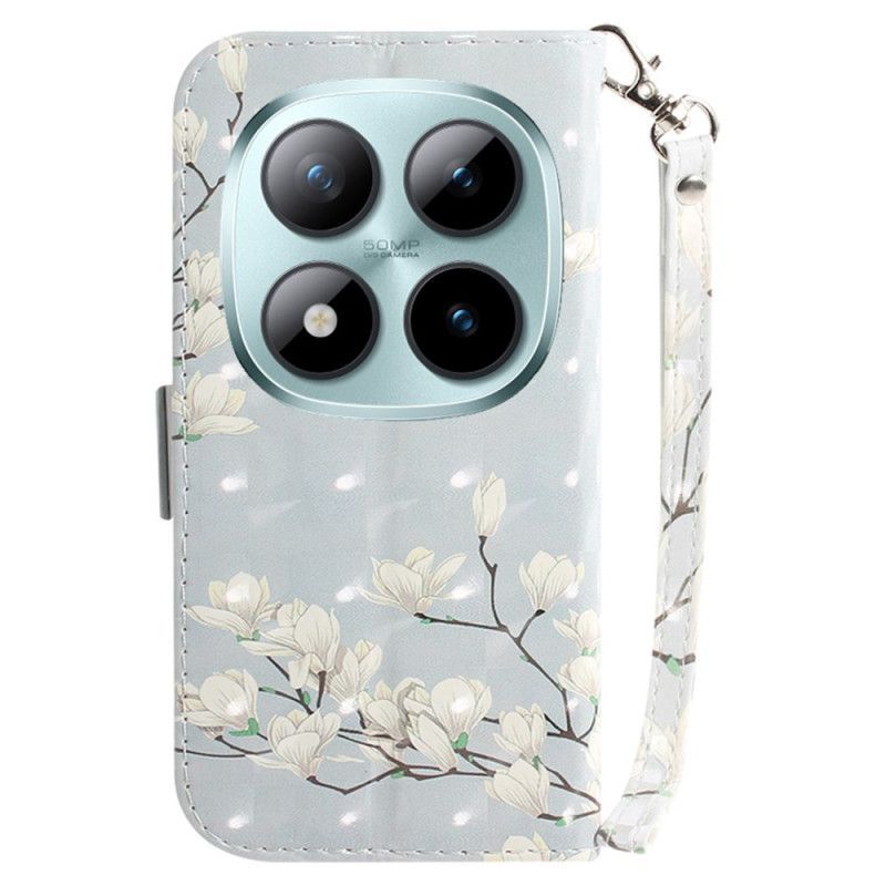 Housse Xiaomi Redmi Note 15 Pro Plus 5G / Poco M8 Pro 5G Magnolias à Lanière