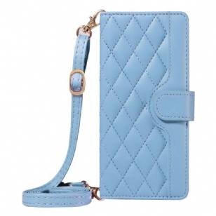 Housse Xiaomi Redmi Note 15 Pro Plus 5G / Poco M8 Pro 5G Matelassée avec Lanière et Bandoulière