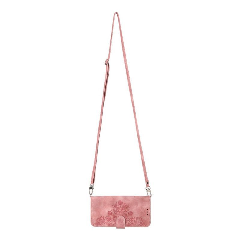 Housse Xiaomi Redmi Note 15 Pro Plus 5G / Poco M8 Pro 5G Motif Floral avec Bandoulière et Lanière