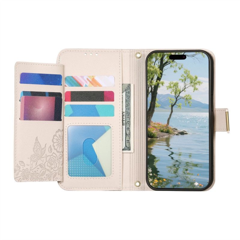 Housse Xiaomi Redmi Note 15 Pro Plus 5G / Poco M8 Pro 5G Motif Floral et Pochette Zippée