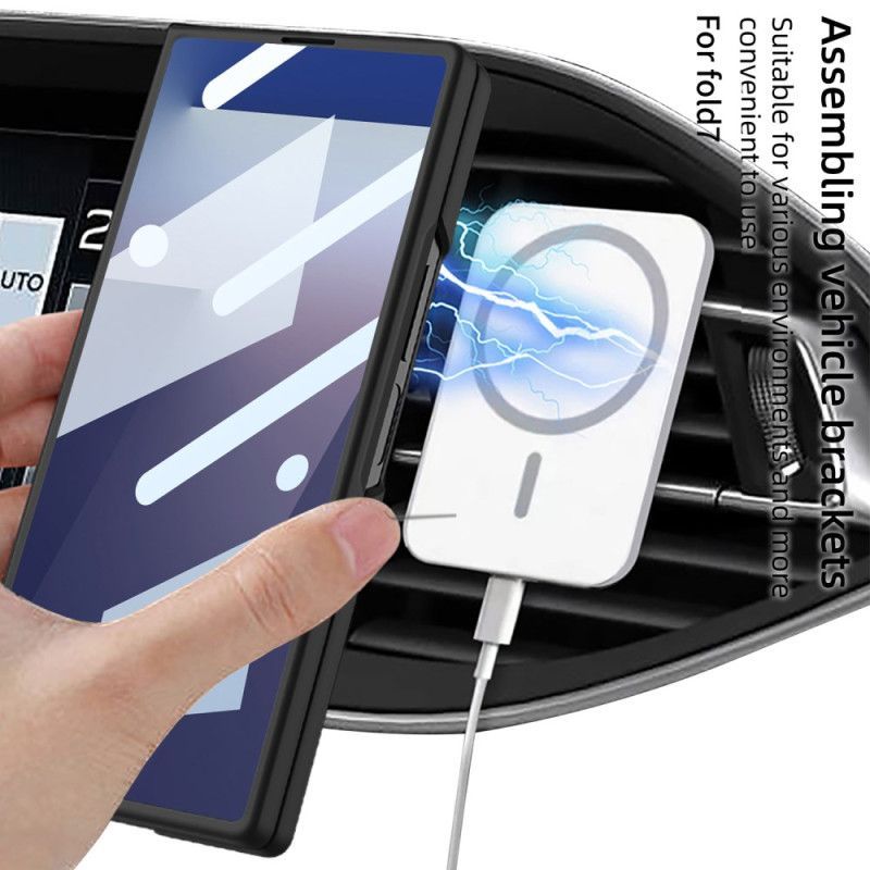 Coque Magnétique pour Samsung Galaxy Z Fold 7 Magnétique avec Protecteur Écran en Verre Trempé