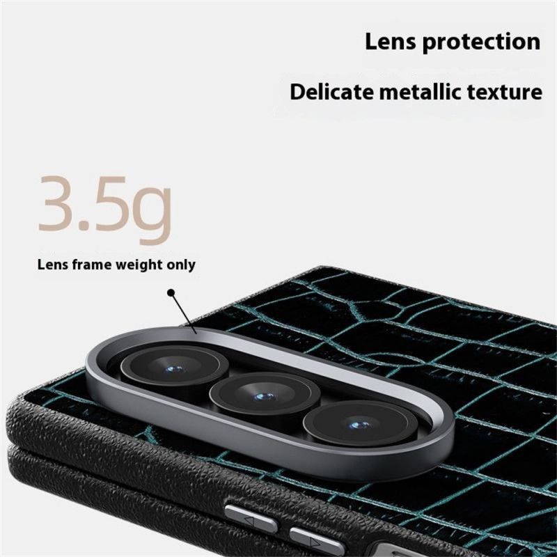 Coque Samsung Galaxy Z Fold 7 5G Compatible MagSafe Style Crocodile ABEEL