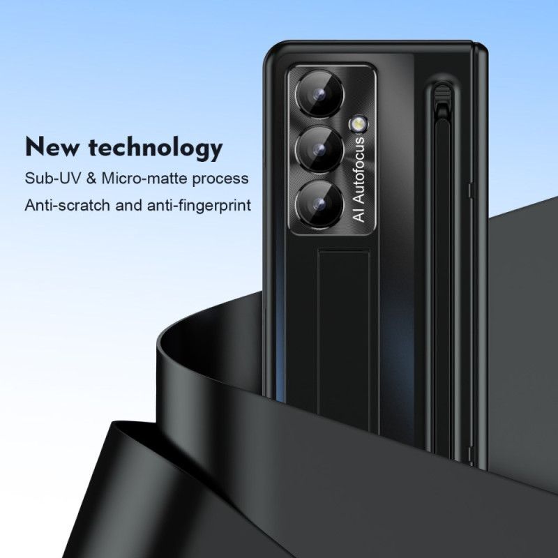 Coque Samsung Galaxy Z Fold 7 5G Effet Métal Support et Protection d'Écran
