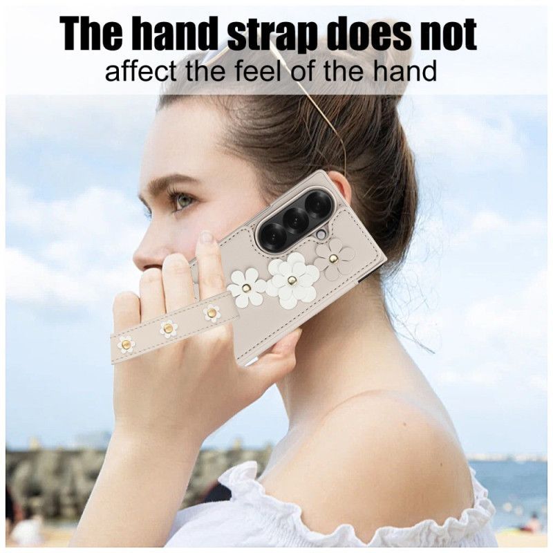 Coque Samsung Galaxy Z Fold 7 5G Florale 3D Porte-Cartes et Support