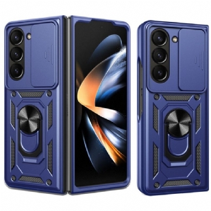 Coque Samsung Galaxy Z Fold 7 Anneau-Support et Couvercle Coulissant pour Caméra