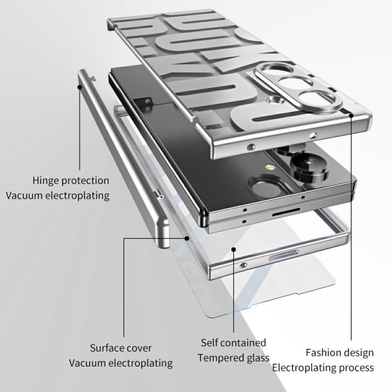 Coque Samsung Galaxy Z Fold 7 Design Lettres avec Protecteur Écran en Verre Trempé