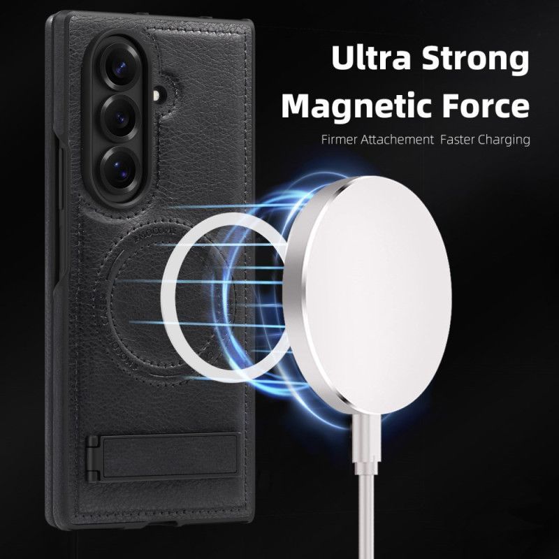 Coque Samsung Galaxy Z Fold 7 Effet Cuir MagSafe et Support