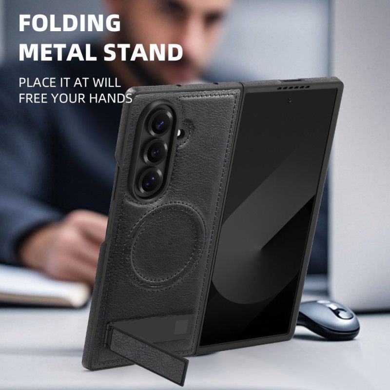 Coque Samsung Galaxy Z Fold 7 Effet Cuir MagSafe et Support