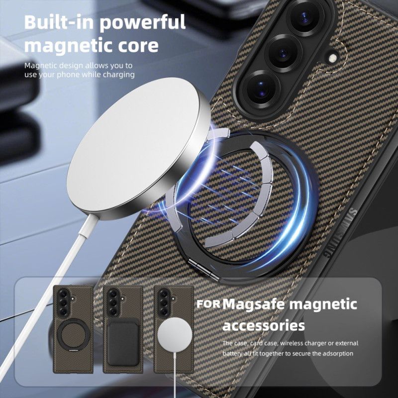 Coque Samsung Galaxy Z Fold 7 Magnétique Texturée Fibre Carbone
