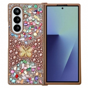Coque Samsung Galaxy Z Fold 7 Papillon en Strass