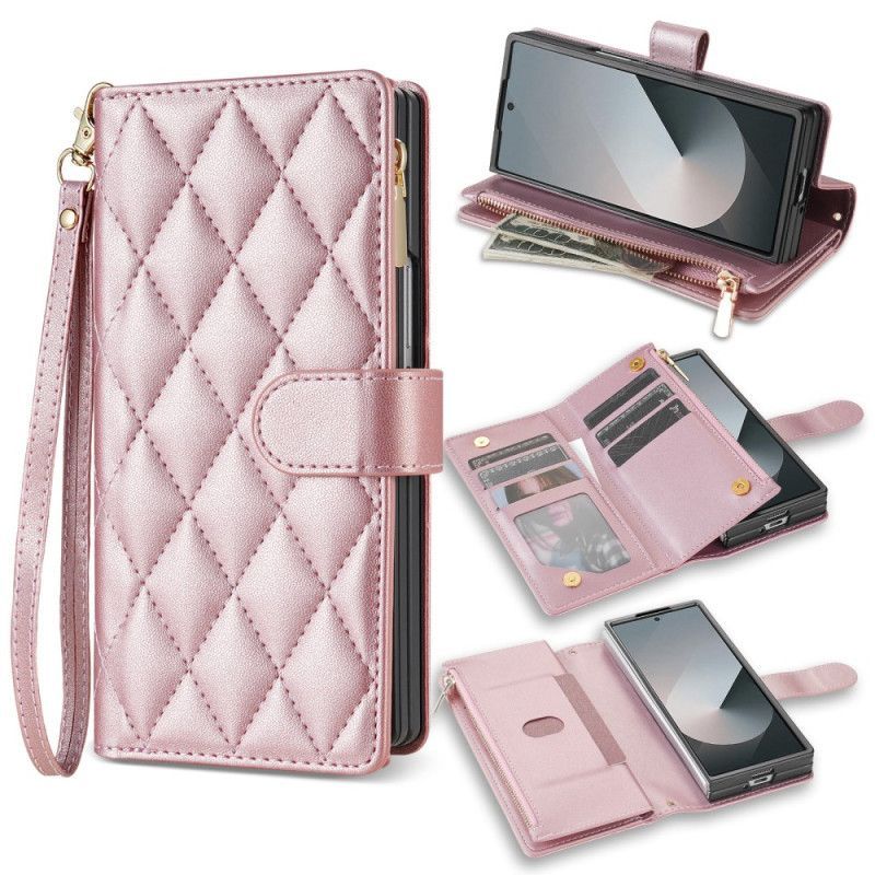 Housse Samsung Galaxy Z Fold 7 Matelassée avec Bandoulière et Lanière