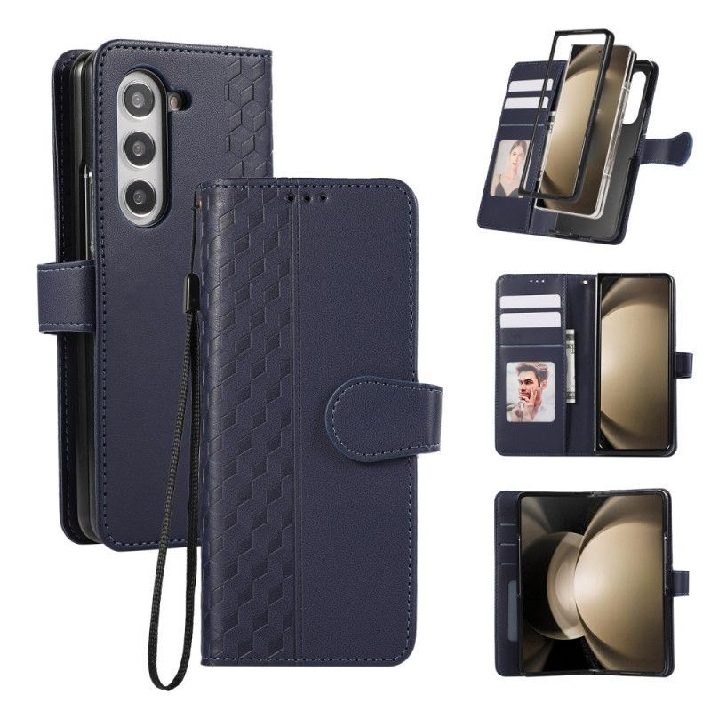 Housse Samsung Galaxy Z Fold 7 Motif Gaufré avec Lanière