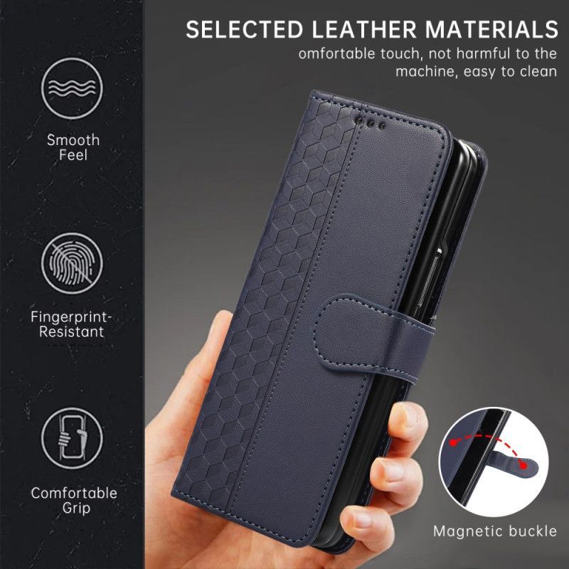 Housse Samsung Galaxy Z Fold 7 Motif Gaufré avec Lanière