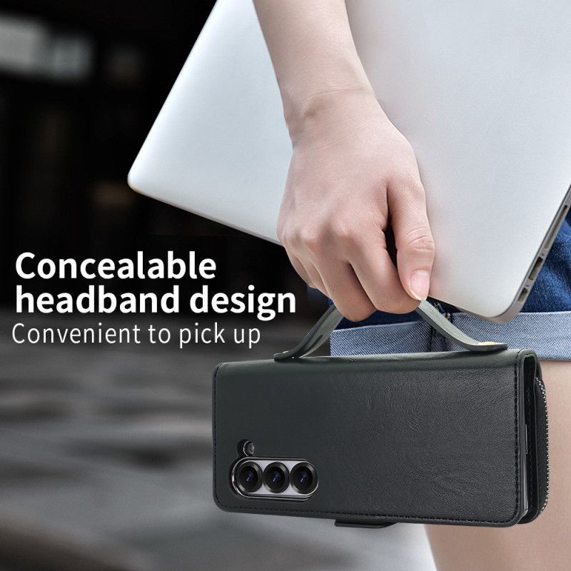 tui Samsung Galaxy Z Fold 7 Pochette Zippée et Sangle