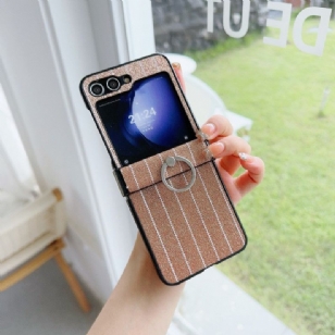 Coque Samsung Galaxy Z Flip 7 FE / Z Flip 6 Anneau Design Rayures