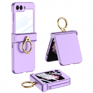 Coque Samsung Galaxy Z Flip 7 FE / Z Flip 6 Anneau-Support et Film en Verre Trempé GKK