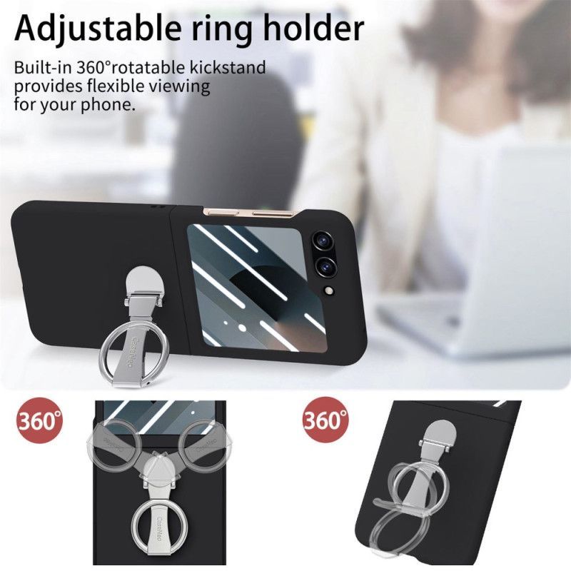 Coque Samsung Galaxy Z Flip 7 FE / Z Flip 6 Anneau-Support et Protecteur Écran Arrière