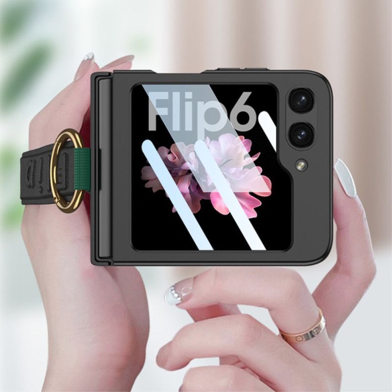 Coque Samsung Galaxy Z Flip 7 FE / Z Flip 6 Anneau-Suppport et Sangle GKK