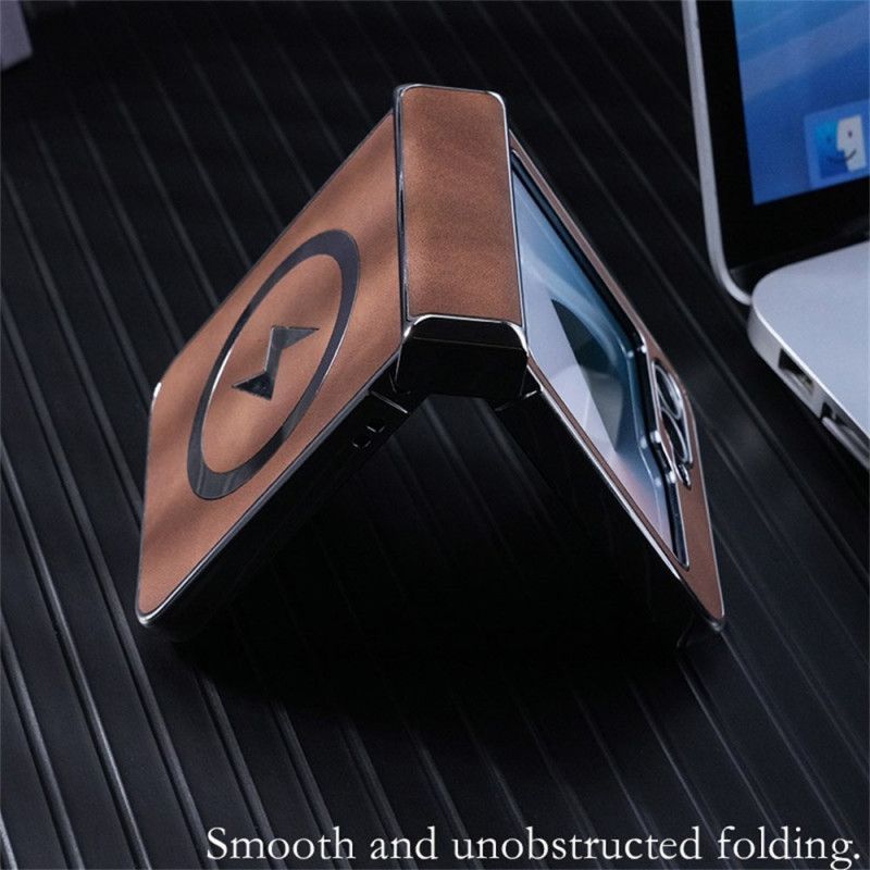 Coque Samsung Galaxy Z Flip 7 FE / Z Flip 6 Compatible MagSafe Effet Cuir