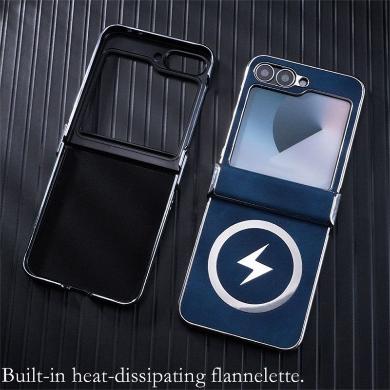 Coque Samsung Galaxy Z Flip 7 FE / Z Flip 6 Compatible MagSafe Effet Cuir