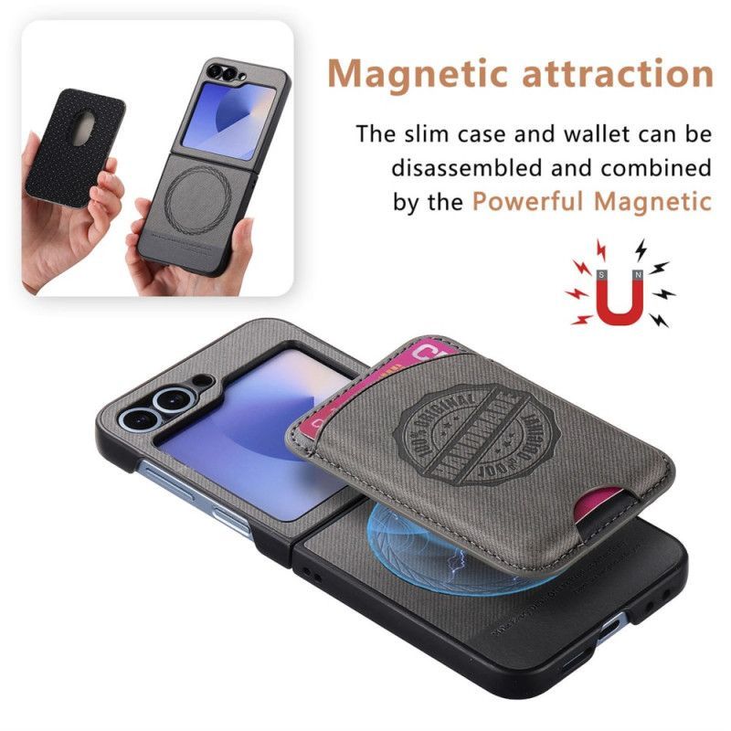 Coque Samsung Galaxy Z Flip 7 FE / Z Flip 6 Compatible MagSafe Porte-Cartes Détachable