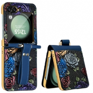 Coque Samsung Galaxy Z Flip 7 FE / Z Flip 6 Design Floral à Bandoulière