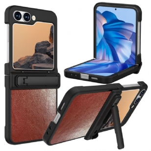 Coque Samsung Galaxy Z Flip 7 FE / Z Flip 6 Effet Cuir avec Support