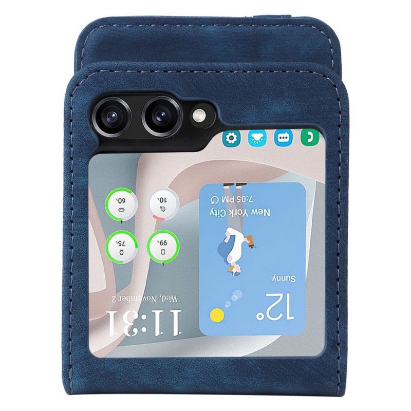 Coque Samsung Galaxy Z Flip 7 FE / Z Flip 6 Effet Cuir Porte-Cartes